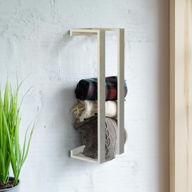 RELODECOR Blanket Wall Rack (White), Blanket Holder for Bedroom and Living Room, Blanket and Towel Wall Mount Rack, Floating Blanket Storage, Wall Decorative Blanket Shelf