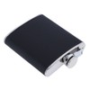 Stainless Steel Hip Flask Black Leather Funnel with Two Wine