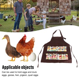Egg Gathering Apron, Egg Apron Safe Durable Flexible 12 Pockets for Kitchen for Goose for (Kids Use)