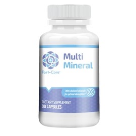 Fort-Core - Multi Mineral con Minerales Quelados - Magnesio, Calcio, Zinc, Selenio, Cromo, Yodo y Más - 90 Cápsulas - Complemento Alimenticio