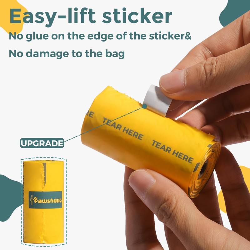 Dog Poop Bags Rolls Biodegradable 100% Leak Proof Thickened Waste
