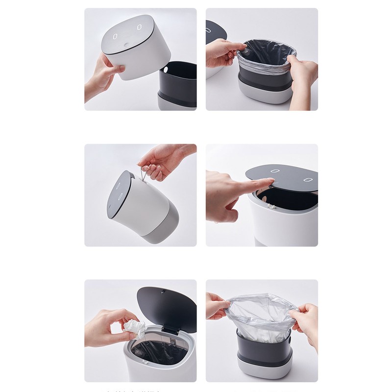 Mini Trash Can with Lid Small Desktop Trash Can Detachable