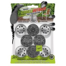 Slipstick GorillaOutdoor Berber Furniture Feet Pads with Clear Sleeve Sock (8 Pack) Outdoor Furniture Sliders for Round & Square Legs, Large