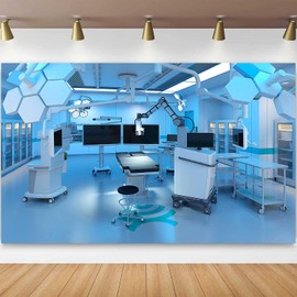 KIKIDOR 9x6ft Hospital Operating Room Backdrop Future Technology Medical Equipment Operating Table Photography Background Nurse Artistic Photo Background Portrait Photography Studio Props BJZYKI0027