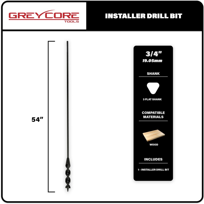 Greycore Tools 3/4 Inch x 54 Inch Flexible Drill Bit