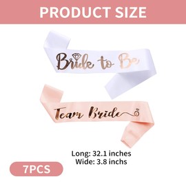 7 Pcs Hen Party Sashes Accessories Sets,6 Rose Gold Team Bridal Belts 1 White Bride-to-Be Belt,Bride to Be Sash,Hen Do Sashes for Hen Party Wedding Bridal Shower Party Decorations