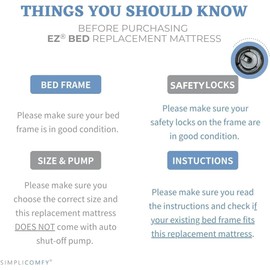 Simpli Comfy Twin Replacement Air Mattress with Built-in Pump – Compatible with EZ Bed, Use Alone or with Frame, Fast Inflation, Portable and Easy Storage