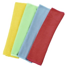 Xavax Microfibre Cloths (30 x 30 cm, Pack of 4) Blue/Green/Yellow/Red