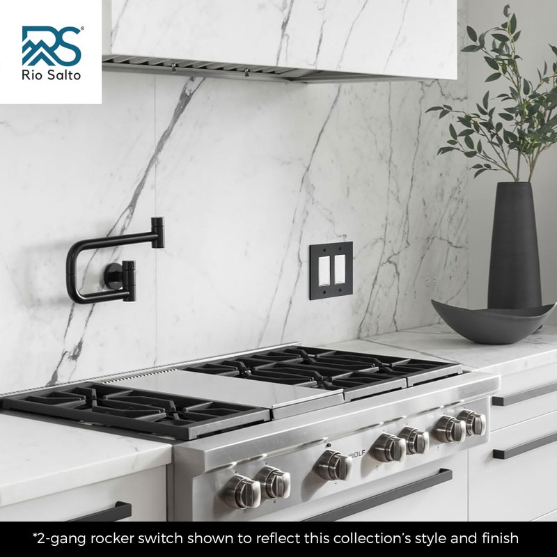 RIO SALTO Modern Metal Matte Black Toggle Light Switch Cover