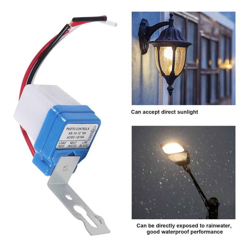 4PCS AC DC 24V 10A Automatic Photocell Switch Auto On