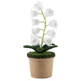 LVOERTUIG Lily of The Valley Crochet Flower Lamp, Artificial Night Light with 10 LEDs, Home Decor for Bedroom, Living Room, Gift for Women, Wife, Mother's Day, Cute Decoration