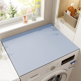24"x20" Washer Dryer Cover - Non-Slip Washing Machine Top Mat, Cut-to-Fit Laundry Machine Protector for Kitchen/Home, Absorbent Quick-Dry Pad (Blue, 20''x24'')