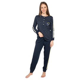 Consult-Tex DW192 Women's Long Sleeve Cotton Pyjamas, blue