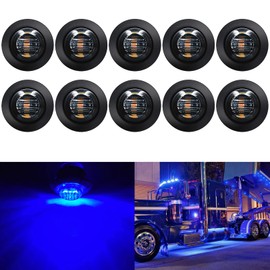 KEING Paquete de 10 luces LED redondas selladas impermeables de 3/4 pulgadas, luz de señal, 12 V para remolque, camión, autobús, camioneta, ATV, RV, camión, caravana, 5 años de garantía (lente ahumada)