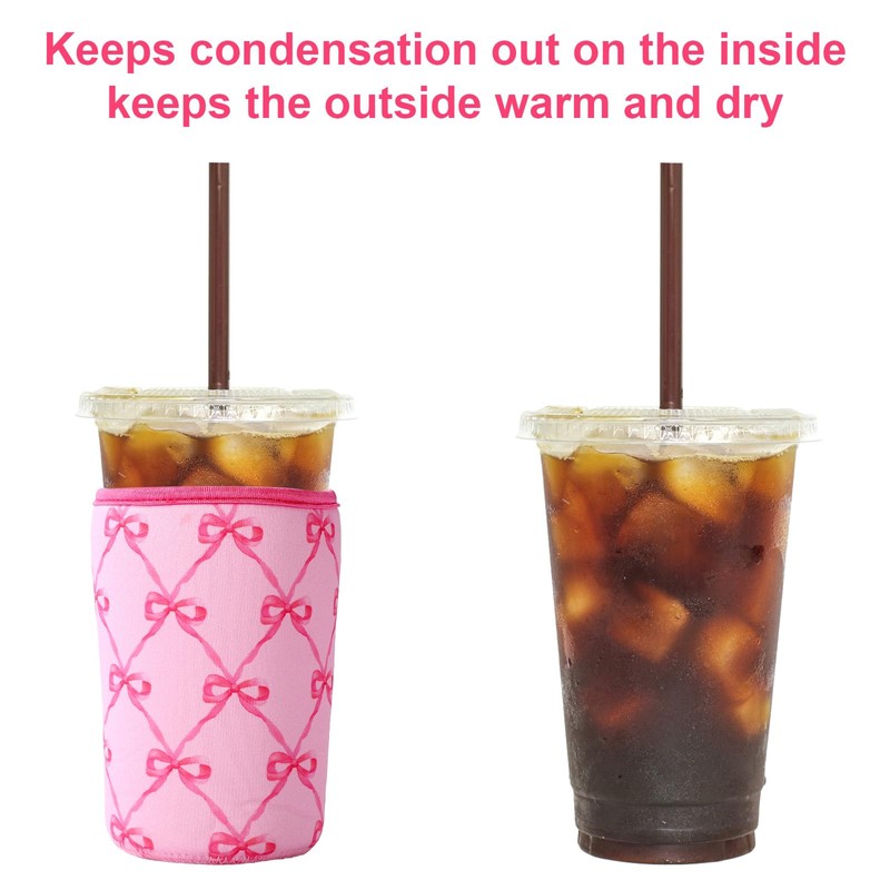 Lyreh 3pcs Iced Coffee Sleeve, 3 Sizes Reusable Cup Sleeves