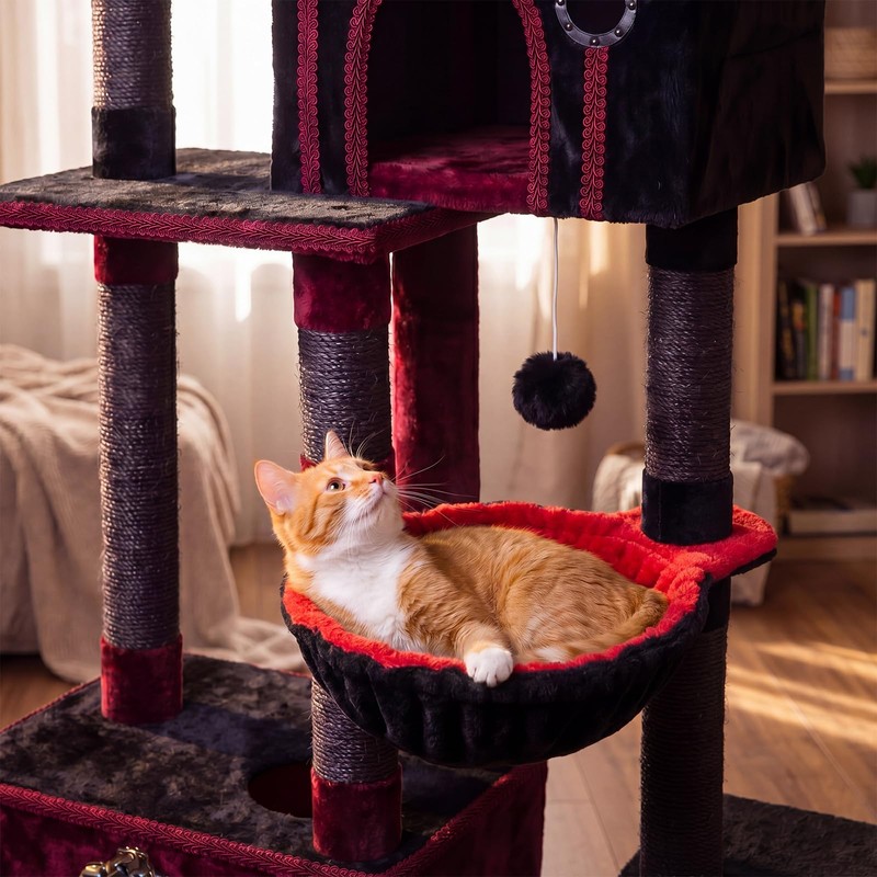 3 Pack 14.6" Large Goth Cat Tree Hammock Basket Bed