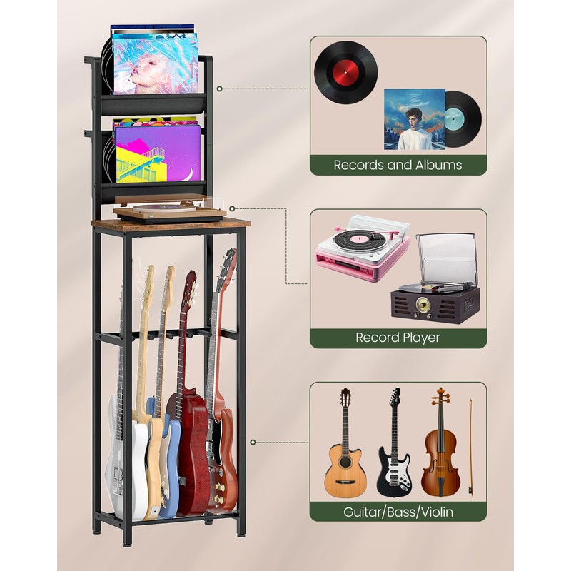 CHOEZON Multi Guitar Stand, Guitar Rack Record Player Stand Sturdy