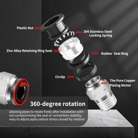QITUO Push to Connect Fittings kits,8mm Tube OD x 3/8 Inch NPT Thread Male Elbow and Straight Pneumatic Quick Connect Air Hose Fitting kits Tube Fittings Air Fittings 24Pcs