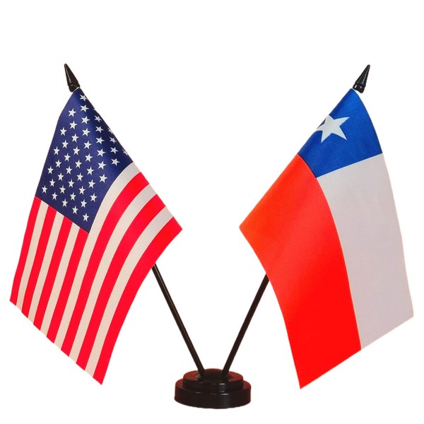America & Chile Friendship Twin Desk Flag, US Chile Table