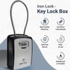 Iron Lock® Key Lock Box Portable with Cable Shackle &