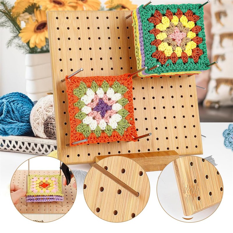 Crochet Blocking Board Handcrafted Knitting Blocking Mats Bamboo Crochet Accessories