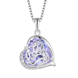 STARCHENIE Heart Birthstone Necklace for Women 925 Sterling Silver Mother Pendant Alexandrite Jewelry Gift for Mom