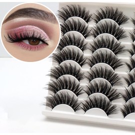 Losha False Lashes 14 Pairs Value Pack Fluffy Fake Eyelashes Natural Look 6D Handmade Reusable Eye Lashes Pack 2 Styles Mix