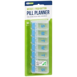 Ezy Dose Pill Planner Weekly/Push Button Medium 6x1 EA