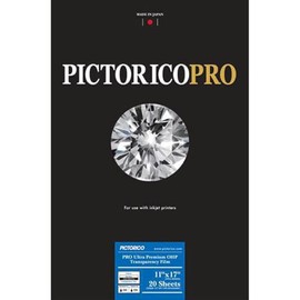 Pictorico TPS100, Ultra Premium Over Head Projector Semi-Transparent Inkjet Film, 184gsm,5.7.mil., 11x17", 20 Sheets