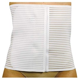 MANIFATTURA BERNINA Sana 55120 Post-Operative Adjustable Back Support Belt Breathable Abdominal Support with Velcro Fastening Height 20 cm, White