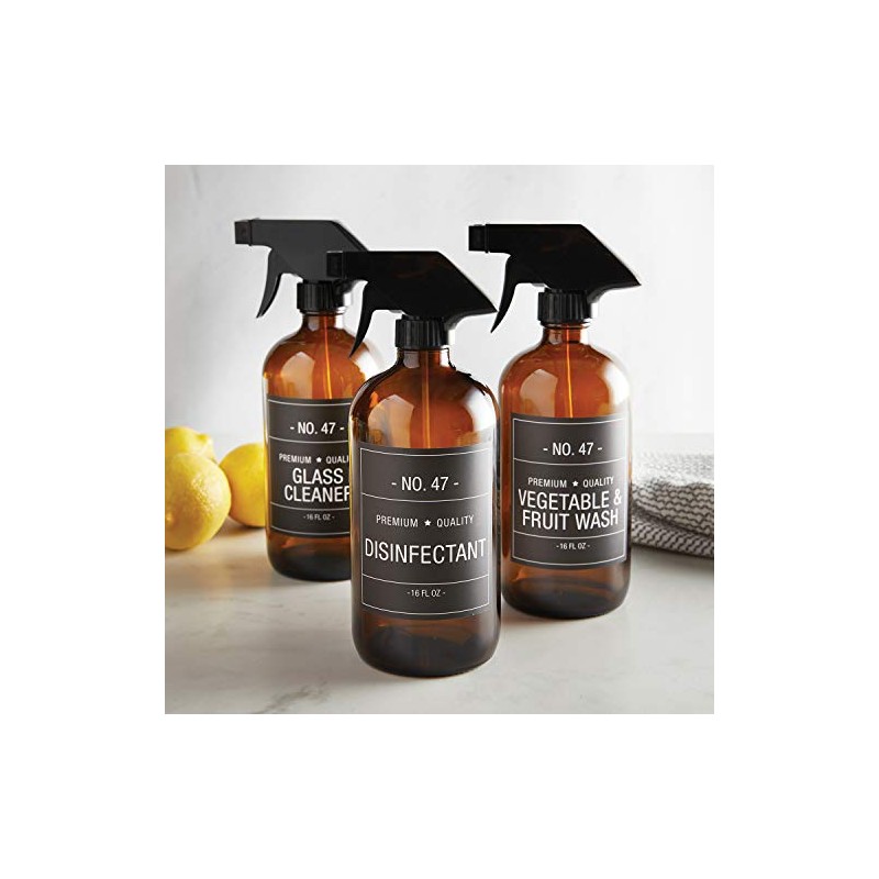 47th & Main Amber Spray Bottle, 16-Ounce, No. 47 Glass