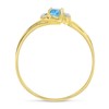14k Yellow Gold Oval Blue Topaz And Diamond Ring (Size