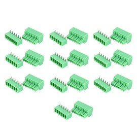 10 Pairs 6 Pin Terminal Block, Electrical Accessories Connecting Terminals Male Female PCB Screw Terminal Block 15 EDG 3.81mm Pre Insulated Terminal Distribution Module