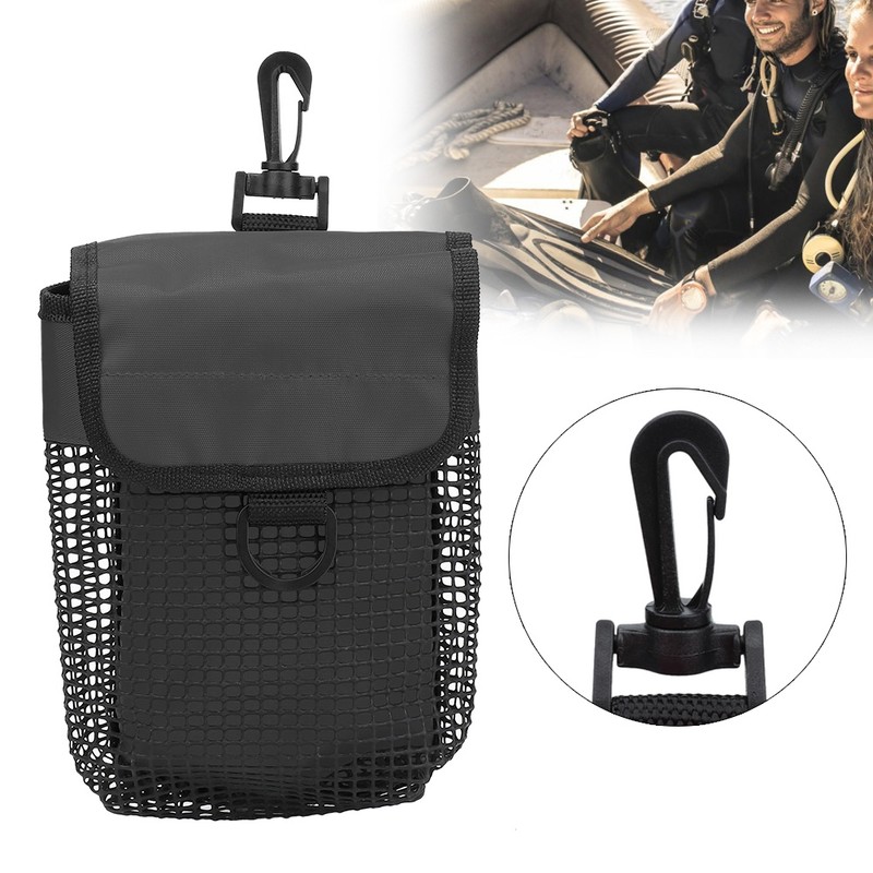 Outdoor Portable Lightweight Diving Mesh Gear Bag Package with Buckle(black)