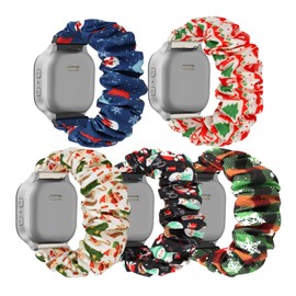 DKGKOO Scrunchie Straps Compatible with Gizmo Watch 3 2 1, Gabb Watch 3 2 1 and SyncUP Kids Watch, 20mm Watch Band for Kids Boys Girls (Christmas Series)