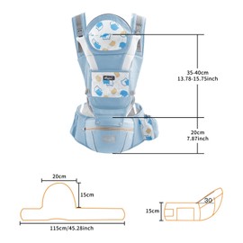 IULONEE Multifunction Baby Carrier Hip Seat Infant Carrier Baby Sling Baby Carrier Wrap Convertible Toddler Carrier with Wide Seat Lightweight Child Carrier Ideal for Hands-Free Parenting (Blue)