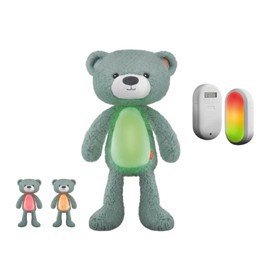 Zazu Brody Schlaftrainer - Kuscheltier mit Nachtlicht, Geräuschmaschine und Schreisensor - Lehrt den Schlafrhythmus - Einstellbare Helligkeit - Beruhigende Musik - Waschbar (Blau)