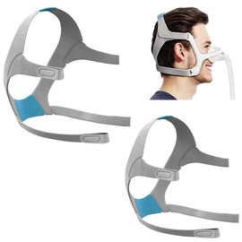 ZENHUNG 2-Pack Replacement Headgear Strap with Clips for N20 Nasal Pillow CPAP Mask, Unisex Adjustable Headband Replacement Strap for CPAP (Only 2 Headgears)