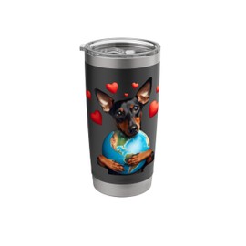 Miniature Pinscher Dog Earth Day Hug Owner Hugging Planet Stainless Steel Insulated Tumbler