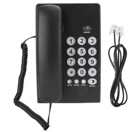 VBESTLIFE Landline telephone, KX-T504 Portable Family Business Office, Landline, Flash function Telephone, ABS Black