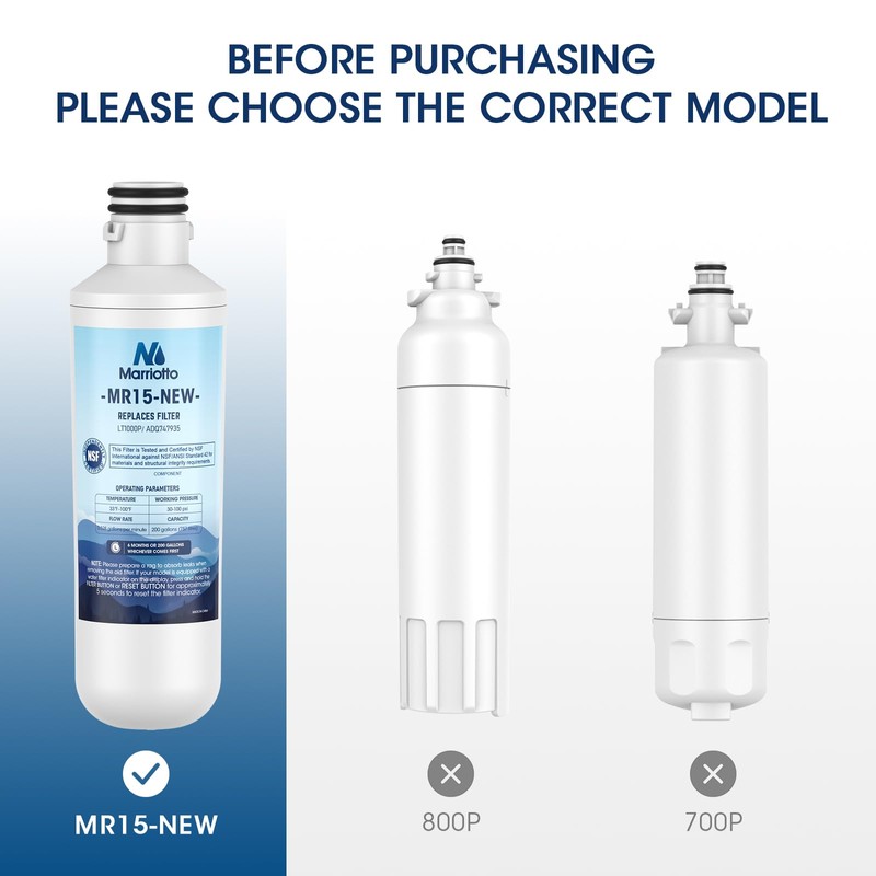 MARRIOTTO LT1000PC Refrigerator Water Filter, Water Filter ADQ747935 Compatible with