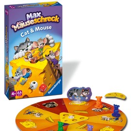 Ravensburger 22466 Max Mouse Deterrent Compact Cat & Mouse Game for Children from 4 Years, Dice and Collecting Game for 2-4 Players