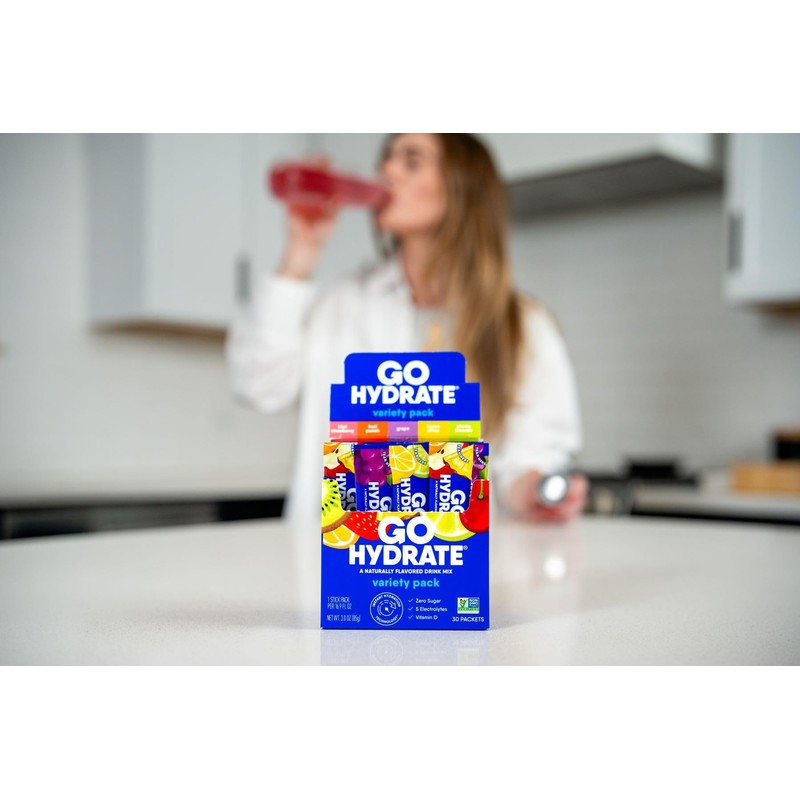 GoHydrate Electrolyte Drink Mix - A Naturally Flavored, Sugar Free,