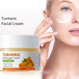 Lightening Turmeric Face Cream, Anti-Wrinkle Cream, Turmeric Repair Cream, Turmeric Cream Against Dark Spots, Moisturising with Turmeric for Dark Spots, 50 g