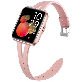 ID208 Plus Smart Watch Band, Lamshaw Slim Vintage Leather Strap Replacement Compatible for Quican ID208 Plus 1.8 Inches, aeac ID208 Plus, WMK ID208 Plus 1.8 Inches Smart Watch, Fitpolo ID208 Plus