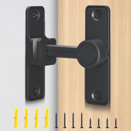 XOOL Barn Door Lock Latch, 90 & 180 Degree Heavy Duty Barn Door Latch, Lock Latch for Door, Garden, Bathroom, Garage, Window, Outdoor, Garage, Barn