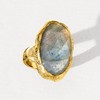 Ross-Simons Oval Labradorite Textured and Polished Ring in 18kt Gold