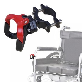 Universal Wheelchair Clamp Hook, Double-Head Mobility Walker Hanging Holder Clamp Accessories for Rollator, Crutch, Electric Scooter, Bike, fits up to 1-3/8" Thick Pole (B)