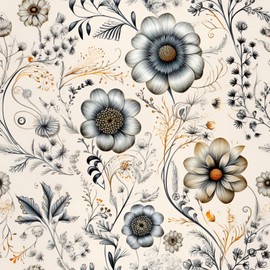 MAGAFA Vintage Floral Wallpaper Self Adhesive Floral Contact Paper Leaf Gold Floral Wallpaper Wall Paper for Kitchen Cabinet Renter Friendly17.71 X118.11 Covering 29sq.ft