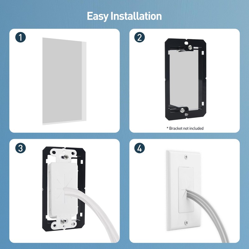 Cable Matters 2-Pack 1-Gang Wall Cable Pass Through Wall Plates